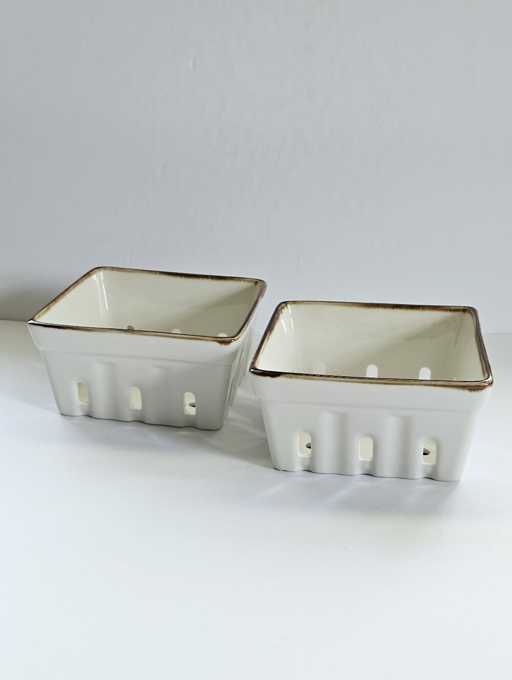 Onemore Ceramic Berry Basket with Holes kitchen decor Colander Fruit cottagecore